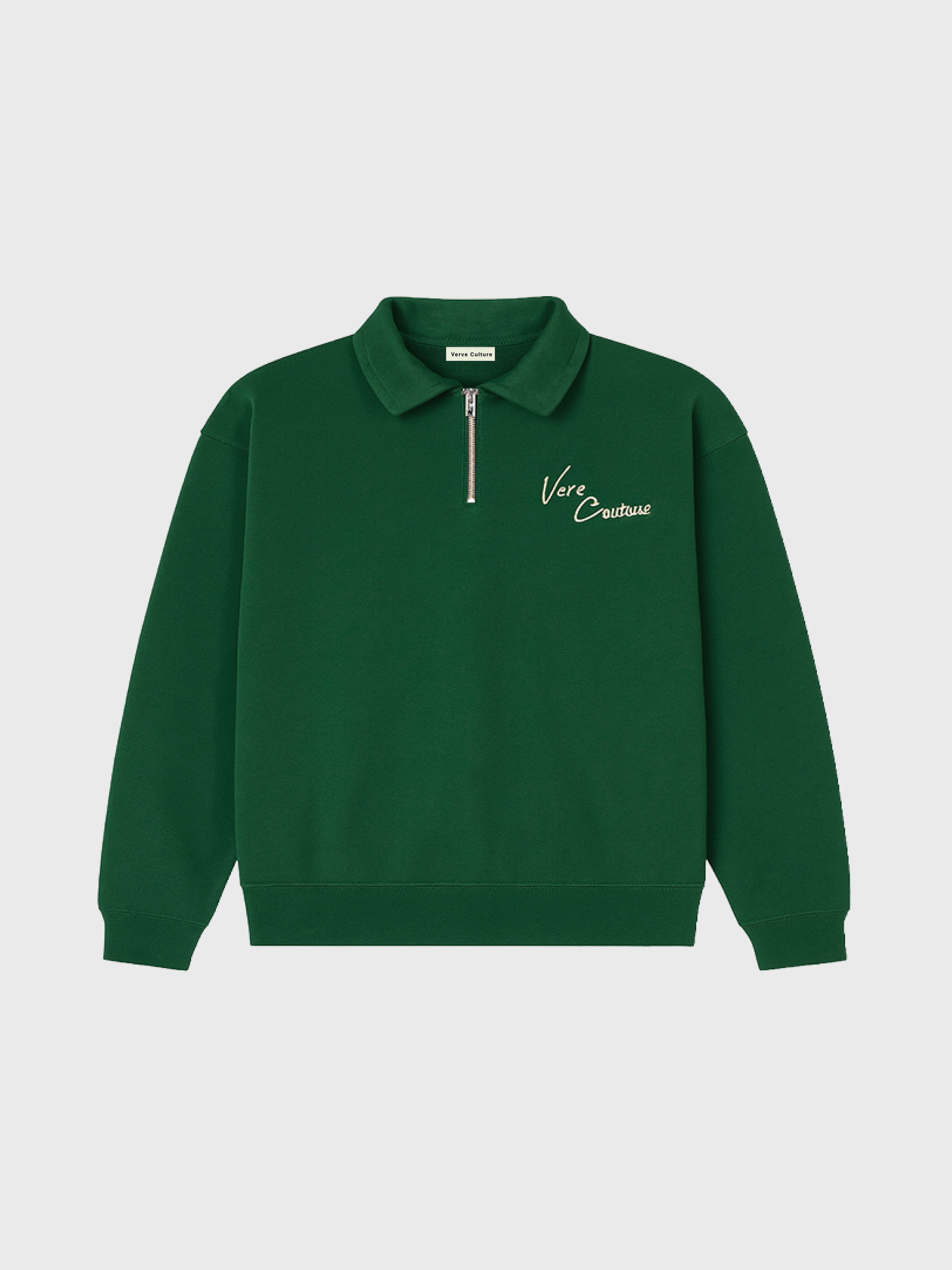 Dreams Addict Green Collar Zip Sweatshirt