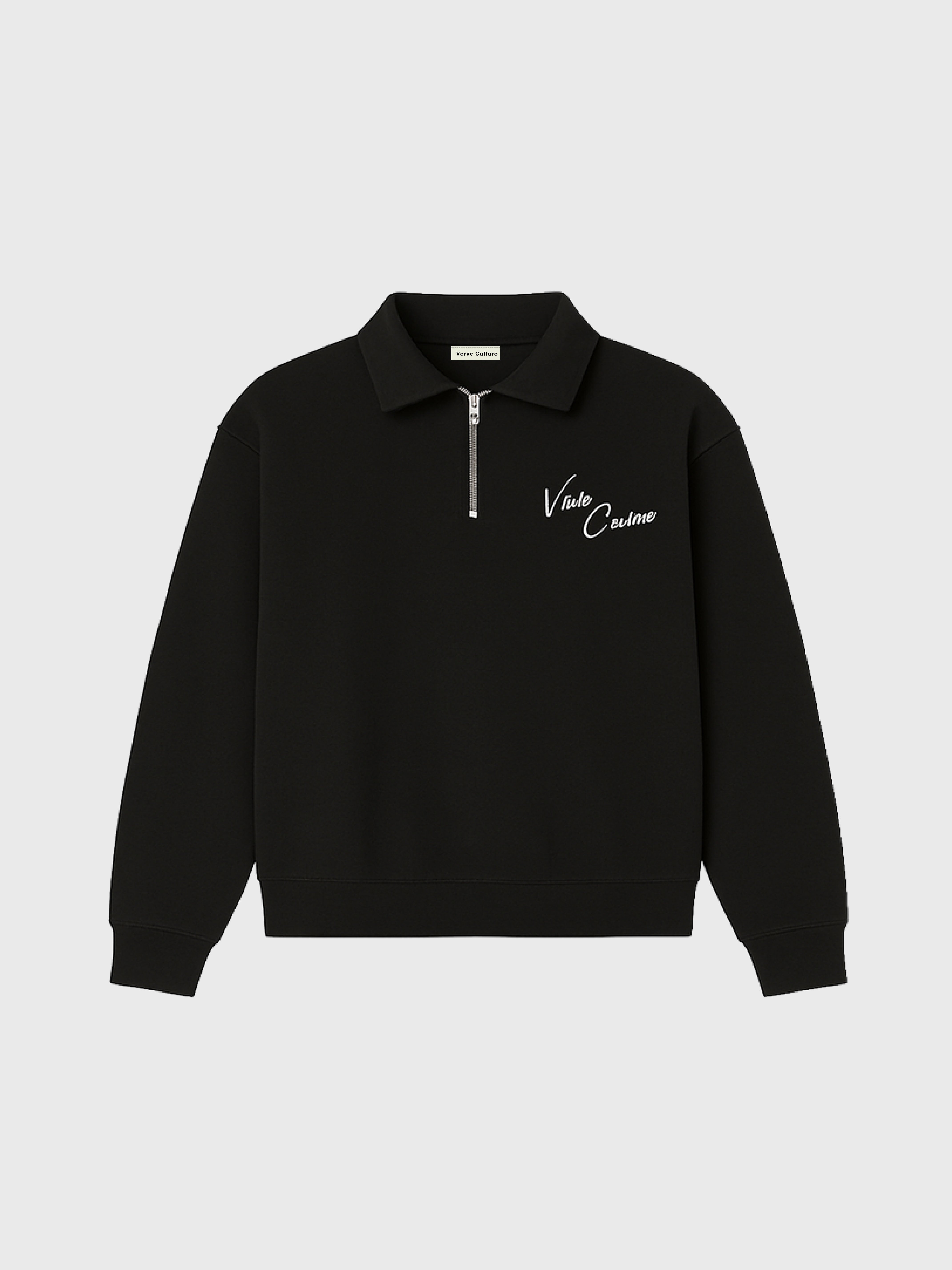 Dreams Addict Black Collar Zip Sweatshirt