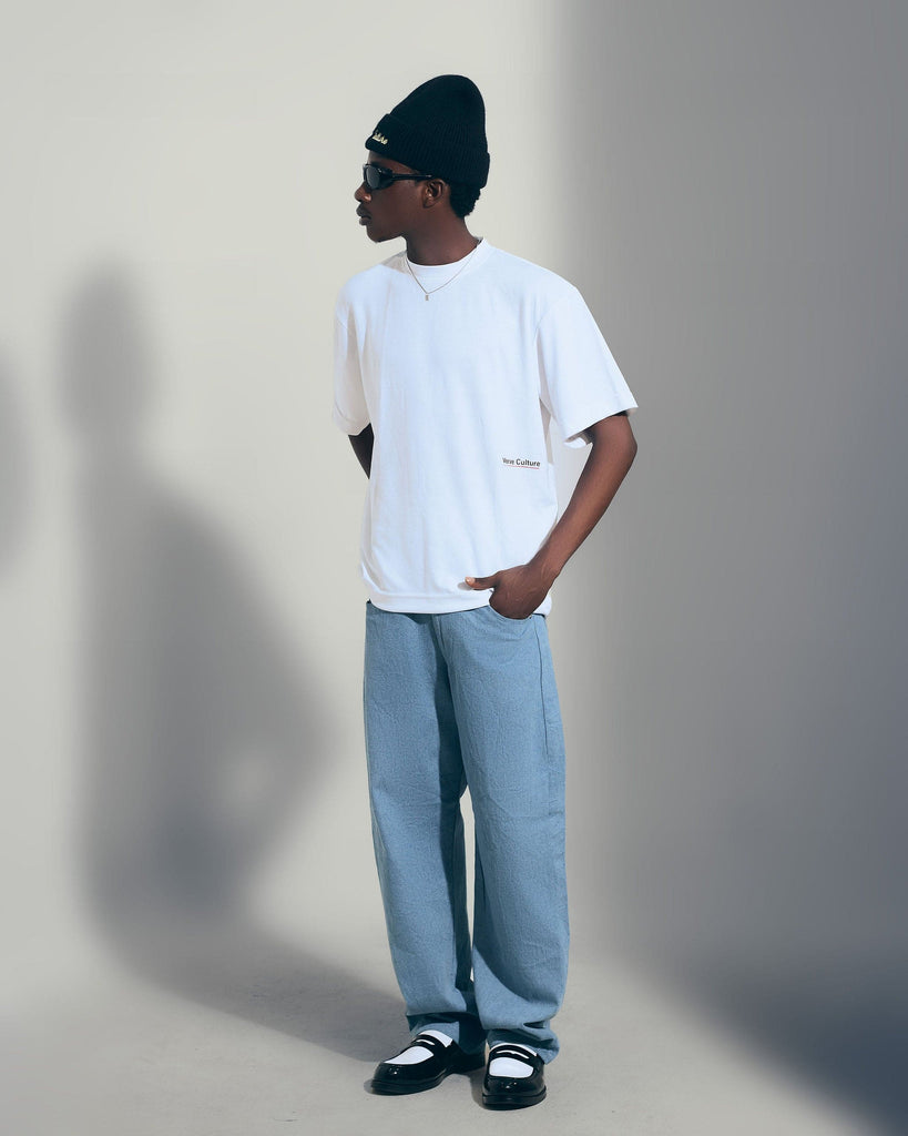 Relaxed Denim Jeans (Washed Blue)