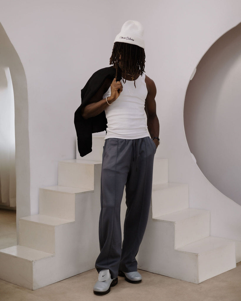 Tailored Wide Pants (Gray)